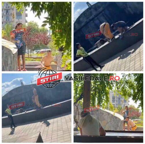 EXCLUSIV VIDEO: Fântâna arteziană din Parcul Central Baia Mare transformată în loc de bălăceală de copiii de etnie rromă