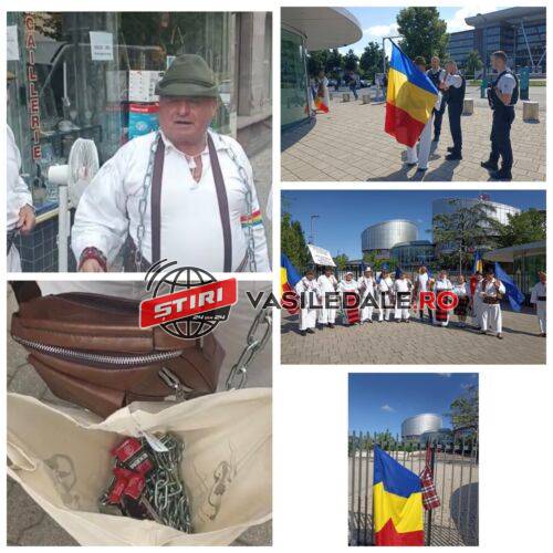EXCLUSIV VIDEO: PROTESTE – Borșenii s-au dus pana la Strasbourg pentru a se lega cu lanțuri de porțile CEDO și ale Parlamentului European