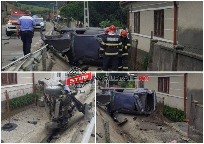 Șoferul unui autoturism înmatriculat în Maramureș s-a răsturnat cu mașina în Cluj. Pasagerul din dreapta nu purta centură de siguranţă. Cum l-au găsit salvatorii