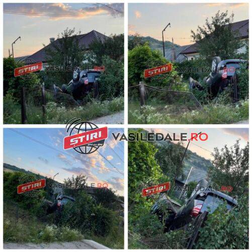 EXCLUSIV FOTO: Accident în Dămăcuşeni / A distrus gardul unei case şi a plonjat cu maşina în curte