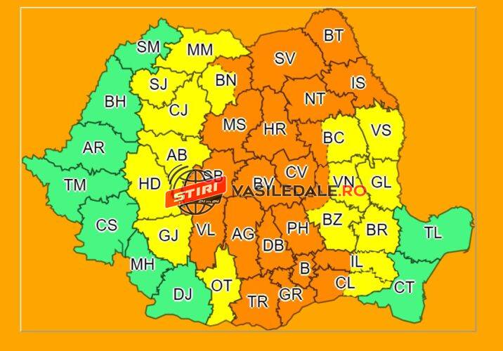AVERTIZARE: Cod portocaliu de ploi şi vijelii în jumătate de ţară