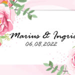 Set of card with flower peonies, leaves. Wedding ornament concep