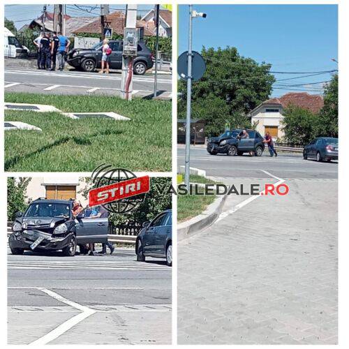 EXCLUSIV VIDEO: Impact violent între două mașini pe DN1C la Șomcuta Mare