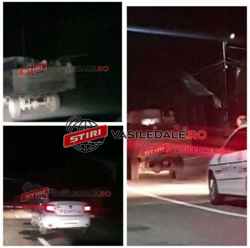 EXCLUSIV VIDEO: BĂIUȚ – Urmărit de poliție la volanul unei mașini neînmatriculate care transporta material lemnos fără acte