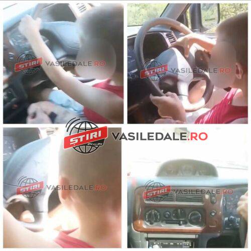 EXCLUSIV FOTO: Inconștiență dusă la extrem pentru un tată din Sarasău. Și-a pus copilul să conducă autoturismul!!!