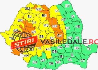 AVERTIZARE METEOROLOGICĂ: Cod galben şi cod portocaliu în Maramureş de vijelie şi grindină timp de 2 zile. Cod galben de inundaţii pe mai multe râuri din judeţ
