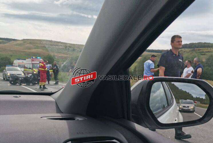 FOTO: Un motociclist din Maramureş a făcut accident pe DN 1. A suferit răni şi a ajuns la spital