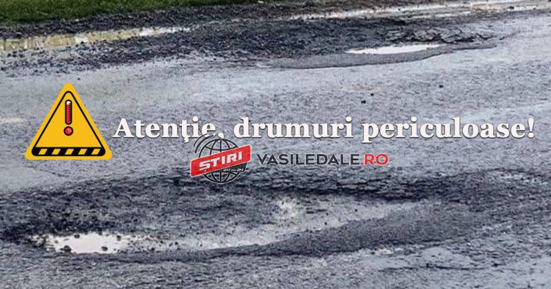 DN1C Baia Mare – Satu Mare, ciuruit de gropi în județul Satu Mare. Șoferii și-au distrus anvelopele (foto)