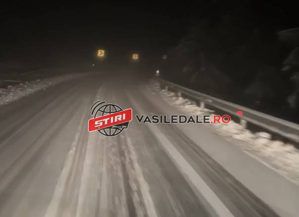 EXCLUSIV VIDEO: Zăpadă pe carosabil pe DN18 în Pasul Prislop