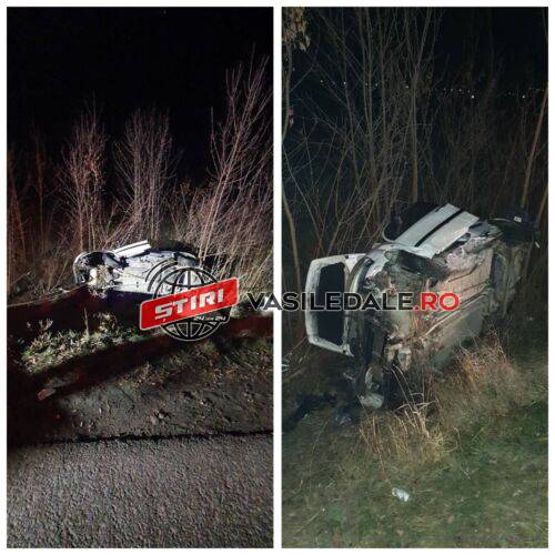 EXCLUSIV FOTO: 2 răniți, printre care un copil de un si jumatate, la Șomcuta Mare după ce o mașină s-a rostogolit pe câmp