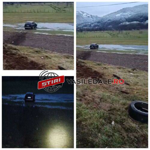 EXCLUSIV VIDEO: Un sucevean a ”zburat” cu mașina pe un imaș dintre Leordina și Petrova. Șoferul rănit și un stâlp de curent a fost rupt