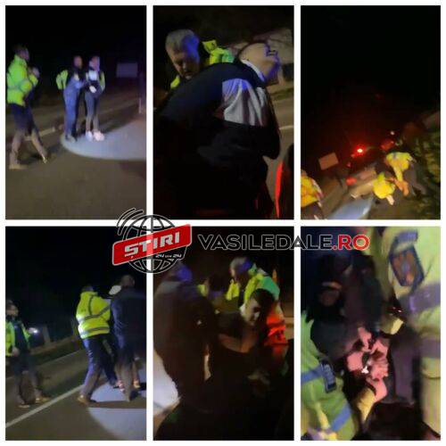 EXCLUSIV VIDEO: Lupte de stradă între poliție și doi tineri pe DN1C la Satulung. Încătușați în trafic după un pont primit la 112. Șoferul pozitiv la cinci substanțe interzise