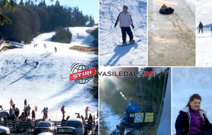 Turiştii din Maramureş s-au bucurat din plin de ultima zi de vacanţă pe Pârtia Cavnic. Zăpada artificială abia a făcut faţă temperaturilor ridicate