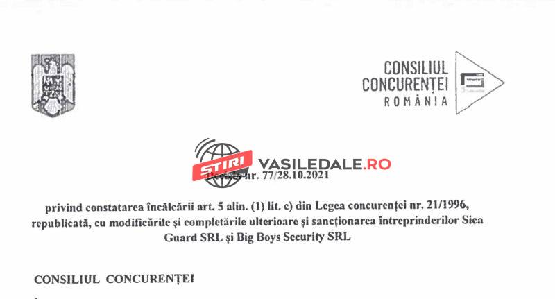 FOTO: Prima investigație a Consiliului Concurenței în Maramureș. Două firme de pază din Baia Mare amendate cu 240.000 lei