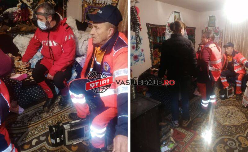 INTERVENŢIE SALVAMONT: Fetiţă de 8 ani bolnavă, transportată la ambulanță dintr-o zonă greu accesibilă din Vişeu de Jos