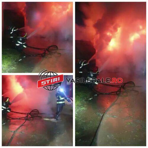 EXCLUSIV VIDEO: Incendiu violent la Poienile de Sub Munte. O butelie era să sară în aer iar focul să se extindă la Spital