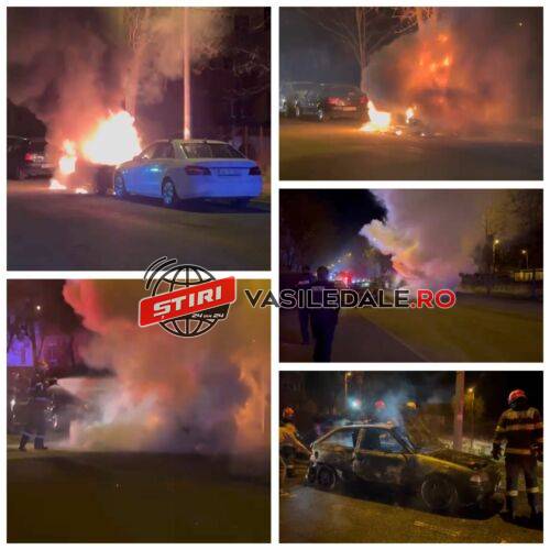 EXCLUSIV VIDEO: Încă o maşină incendiată pe strada Păltinişului din Baia Mare – ACTUALIZARE