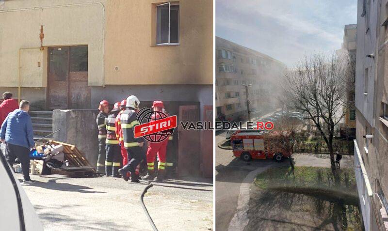 FOTO: A luat foc un garaj dintr-un bloc de pe strada Moldovei din Baia Mare – actualizare