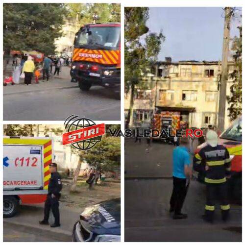 EXCLUSIV VIDEO: Foc într-o garsonieră din zona Cuprom-ului. Mascații au fost chemați să păstreze ordinea