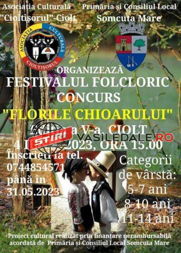 CIOLT: Festival Concurs de muzică populară „Florile Chioarului ” pentru copii cu vârsta cuprinsă între 5 și 14 ani CIOLT: Festival Concurs de muzică populară „Florile Chioarului ” pentru copii cu vârsta cuprinsă între 5 și 14 ani