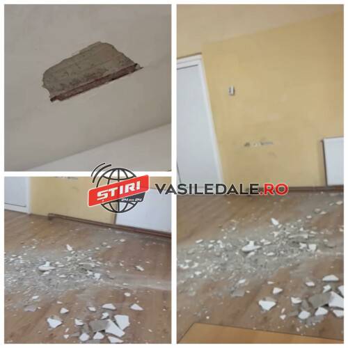 EXCLUSIV VIDEO: PERICOL DE MOARTE – Elevii de la Liceul ”Regele Ferdinand” Sighetu Marmației la un pas de a fi loviți în cap de o bucată din tavan ce a căzut în timpul orei de limba română