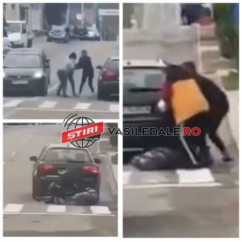 EXCLUSIV VIDEO: Pentru un bărbat – Bătaie între trei femei mai ceva ca-n filme chiar lângă sediul Poliției din Ocna Șugatag