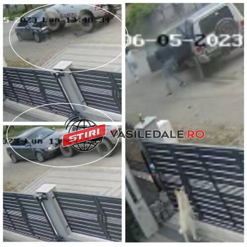 Fiind în divorț, un bărbat din Vișeu de Sus s-a urcat la propriu cu mașina de teren pe autoturismul condus de femeie. Fiica celor doi a fost rănită (EXCLUSIV VIDEO CAMERĂ SUPRAVEGHERE)