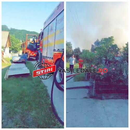 EXCLUSIV VIDEO: O gospodărie din Ferneziu a luat foc. Pompierii intervin de urgență