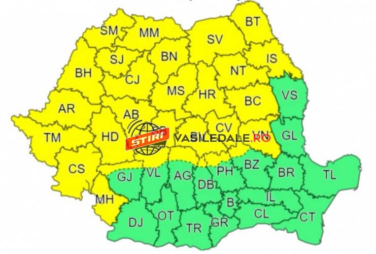 COD GALBEN: Instabilitate atmosferică temporar accentuată în Maramureş