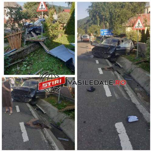 FOTO: Accident la intrarea în Vişeu de Jos. Un șofer a ieșit dintr-un service și nu a acordat prioritate (actualizare)