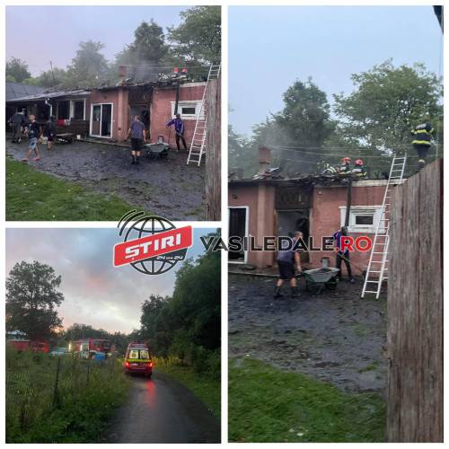 EXCLUSIV VIDEO/FOTO: Gospodărie trăsnită la Drăghia. Acoperiș luat de vânt la Poienile de Sub Munte