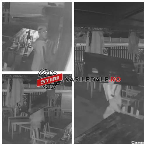 EXCLUSIV VIDEO: Televizor furat de pe terasa unui resturant din Baia Mare. Totul a fost filmat