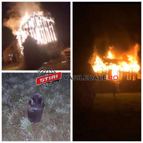 EXCLUSIV VIDEO: Un bărbat ar fi incendiat o anexă plină cu fân la Poienile de Sub Munte