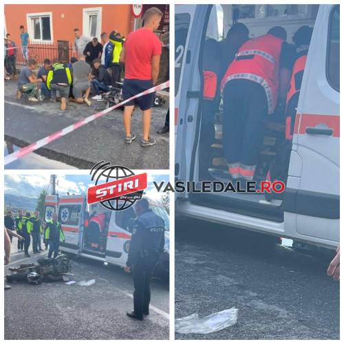 FOTO, VIDEO EXCLUSIV: Un motociclist s-a izbit de un stâlp la Poienile de Sub Munte – ACTUALIZARE