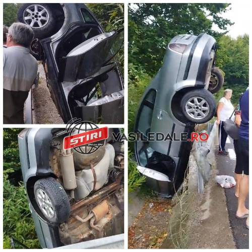 EXCLUSIV VIDEO: Accident spectaculos la ieşirea din Cavnic spre Şurdeşti (actualizare)