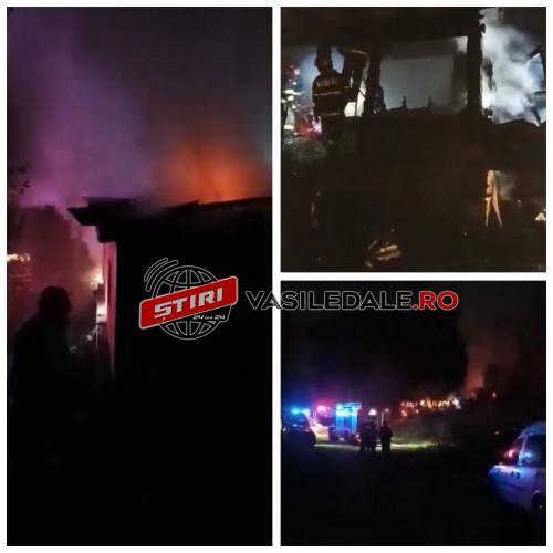 EXCLUSIV VIDEO: O gospodărie din Suciu de Sus a fost mistuită de flăcări