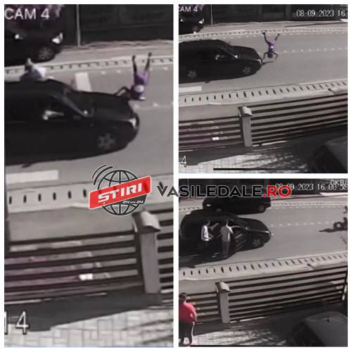 EXCLUSIV VIDEO: O femeie din Borşa a fost spulberată de o maşină în timp ce traversa regulamentar