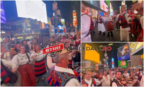 Moroșenii au încins o horă în celebra piaţă Times Square din New York (VIDEO)