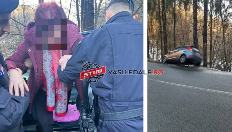 VIDEO: Mamă şi fiică, salvate de jandarmi. Maşina se ţinea într-un copac gata să cadă în barajul Firiza