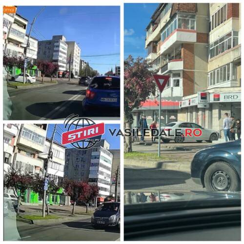 ACCIDENT LIVE: A încurcat pedalelele – O șoferiță a ajuns cu mașina în zidul sucursalei BRD de pe bd Republicii
