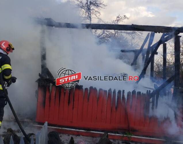 FOTO: A luat foc o anexă gospodărească din Asuaju de Jos. Incendiu şi la o afumătorie din Săliştea de Sus
