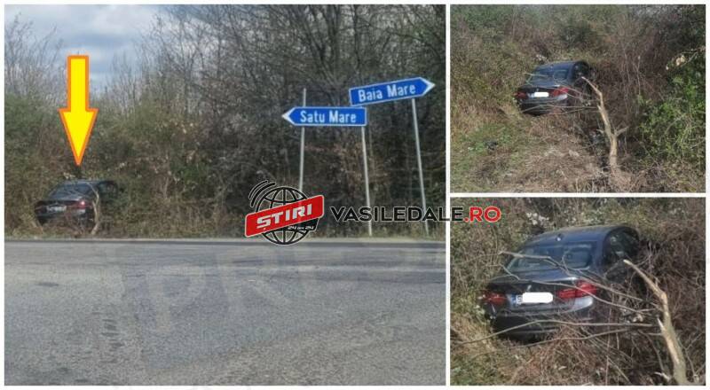 FOTO: Un bărbat din Fărcaşa, băut, a făcut accident în judeţul vecin. A fugit de poliţie şi s-a oprit între tufe