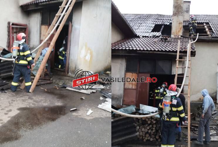 Incendiu la acoperişul şcolii gimnaziale din Berbeşti – foto, video