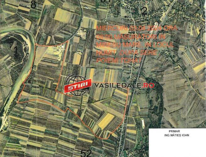 ANUNŢ: Ioan Mătieş, primarul comunei Mireşu Mare: “Se realizează măsurători cadastrale în satul Mireșu Mare în zonele După sere şi Poieni Tohat”