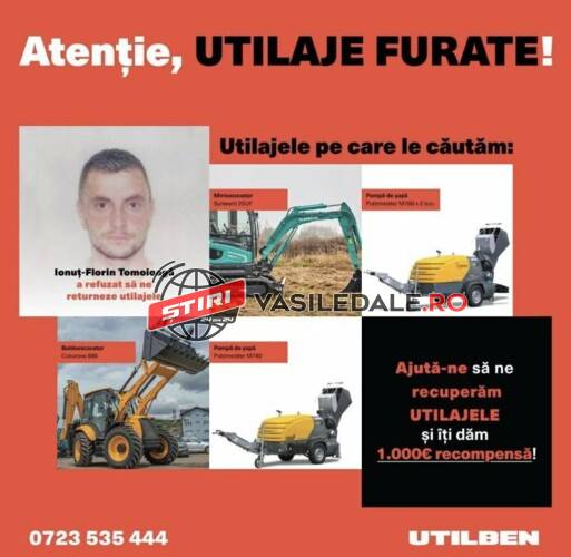 Vișeuoan săltat și reținut de polițiștii din Cluj pentru înșelăciune. Închiria utilaje, apoi ”le evapora” și nu mai plătea nici chiria pentru ele