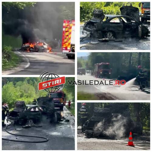 VIDEO: Grav accident în Baia Sprie. O maşină a luat foc (ACTUALIZARE)