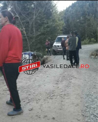 VIDEO EXCLUSIV: Doi tineri s-au răsturnat cu mașina pe o stradă din Borșa