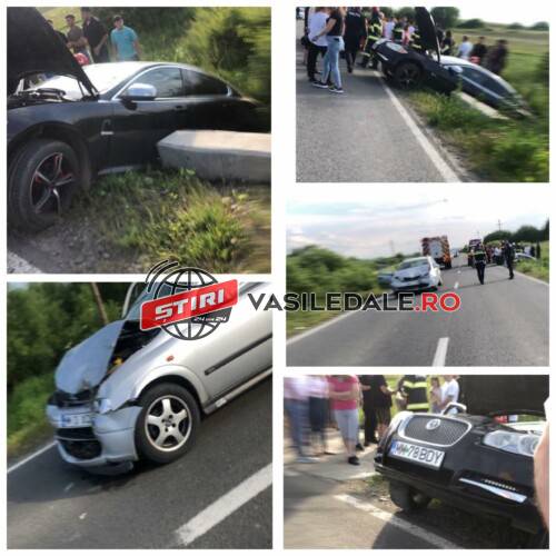 FOTO: Două mașini s-au ciocnit la Ariniș. O persoană rănită. Mașină în decor și la Cernești