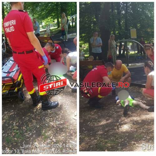 EXCLUSIV FOTO: Băiețel rănit în locul de joacă din Parcul Municipal Regina Maria din Baia Mare