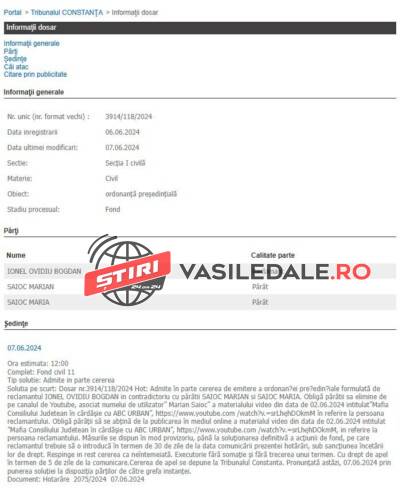 Ionel Bogdan a câștigat în instanță împotriva soților Saioc din Constanța care l-au calomniat public într-un material video publicat în mediul online